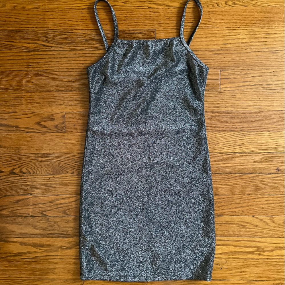 Black Silver Sparkly Mini Dress